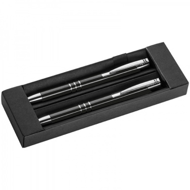 Logo trade promotional merchandise photo of: Metal writing set CLAREMONT