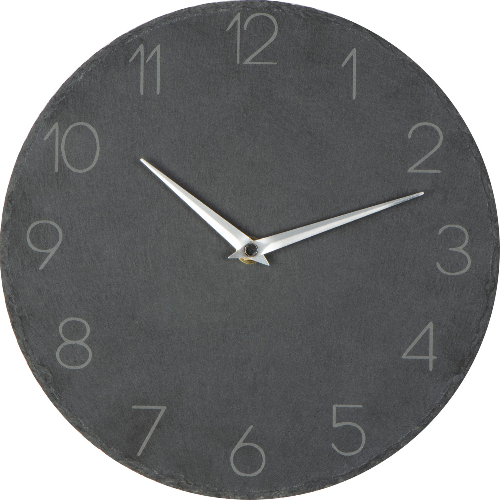 Logo trade advertising products image of: Slate wall clock GRAZ