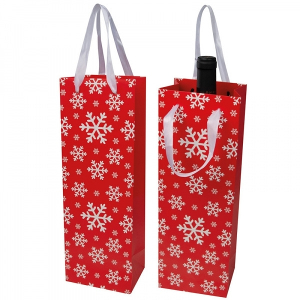 Logo trade promotional product photo of: Wine bag in Christmas design LAPLAND