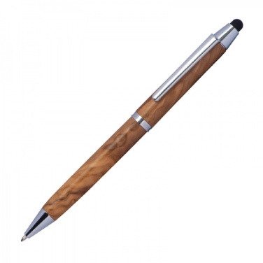 Logo trade promotional giveaways picture of: Wooden ballpen with touch function ERFURT