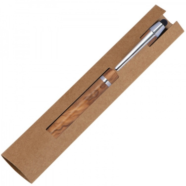 Logo trade promotional giveaways picture of: Wooden ballpen with touch function ERFURT