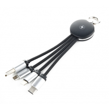 Logotrade promotional merchandise photo of: 3in1 cable with enlighted logo for engraving, RXD-368