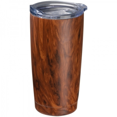 Logo trade promotional gift photo of: Stainless steel mug with wooden look COSTA RICA 550 ml