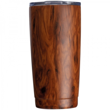 Logotrade advertising product picture of: Stainless steel mug with wooden look COSTA RICA 550 ml