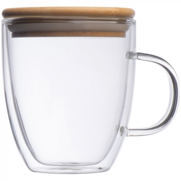Logo trade business gift photo of: Double-walled glass cup GERTHE 350 ml
