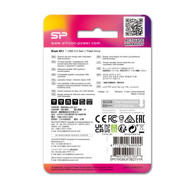 Logo trade promotional merchandise picture of: Pendrive Silicon Power Blaze B21 3.1