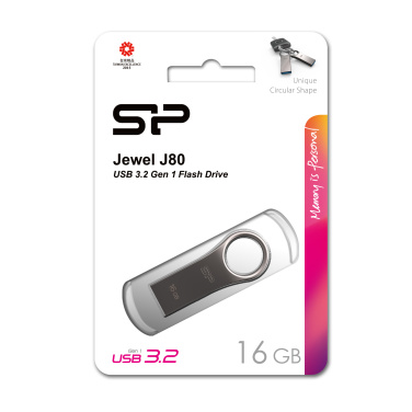 Logo trade promotional products image of: Pendrive 3.0 Silicon Power JEWEL J80 TITANIUM 16GB