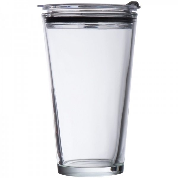 Logotrade advertising product image of: Glass mug with lid WATTENSCHEID 400 ml