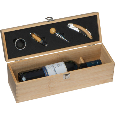 Logo trade promotional merchandise image of: Wooden wine box SAINT-ETIENNE