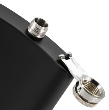 Logo trade promotional merchandise picture of: Hip flask OLYMPOS Schwarzwolf