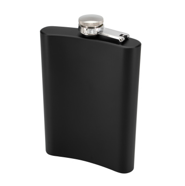 Logo trade promotional giveaways picture of: Hip flask OLYMPOS Schwarzwolf