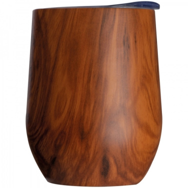 Logotrade promotional merchandise image of: Stainless steel mug with wooden look BRIGHTON 380 ml
