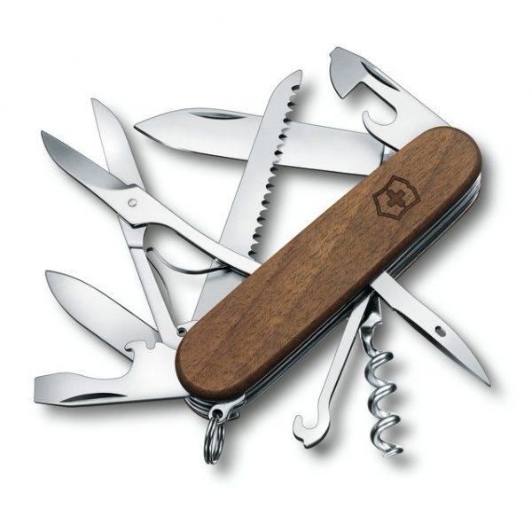 Logo trade promotional giveaways image of: Pocket knife Huntsman Wood Victorinox