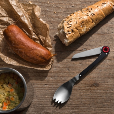 Logo trade advertising products image of: Multifunctional spoon LATEMAR Schwarzwolf