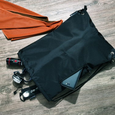 Logo trade promotional giveaways picture of: Drawstring bag NUNAVUT Schwarzwolf