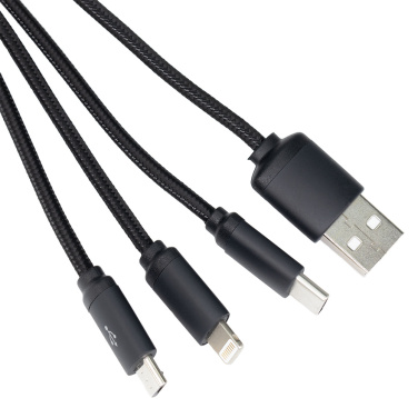 Logo trade promotional gift photo of: 3in1 long cable with elighted logo for engraving, W201TG