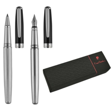 Logo trade promotional items image of: Writing set fountain pen & roller CHRISTOPHE Pierre Cardin