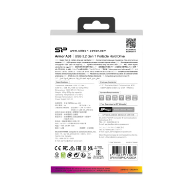 Logo trade promotional item photo of: Hard Disc Silicon Power Armor A30 2TB