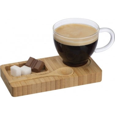 Logotrade promotional merchandise picture of: Tray with cup and spoon FORMOSA 150 ml