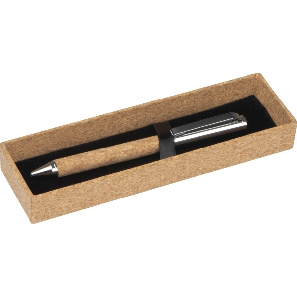 Logo trade promotional items image of: Twist-ballpen metal and cork LILLEHAMMER