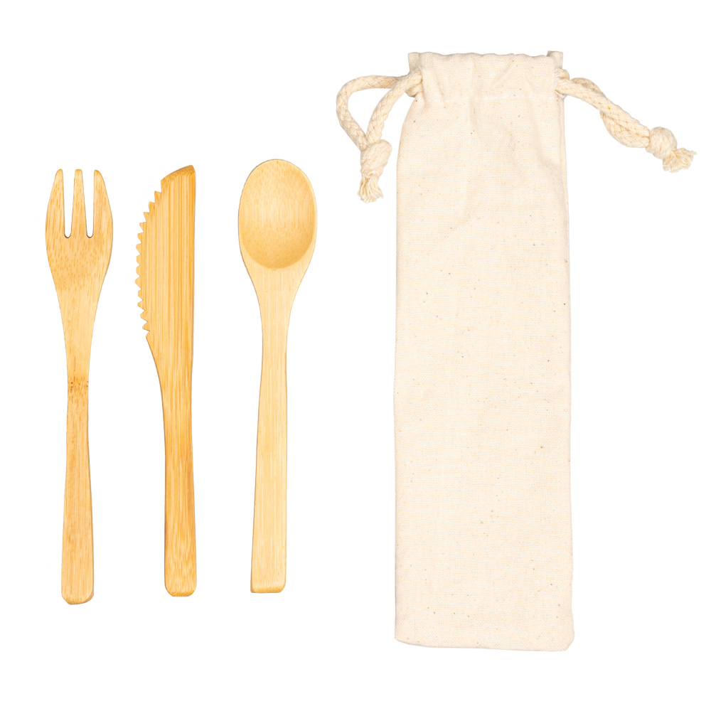 Logo trade promotional item photo of: Bamboo cutlery set BONNEVILLE