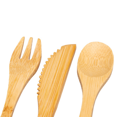 Logo trade promotional giveaway photo of: Bamboo cutlery set BONNEVILLE