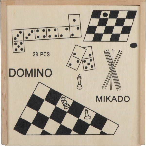 Logo trade promotional merchandise image of: Wooden game collection RIGA