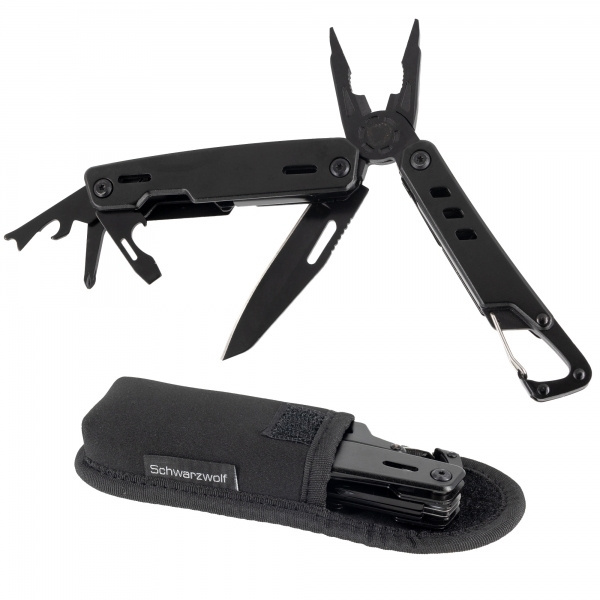 Logo trade business gifts image of: Multitool NOBLE Schwarzwolf
