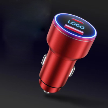 Logo trade advertising products image of: Car charger with enlighted logo for engraving