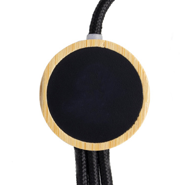 Logo trade promotional gift photo of: 3-in-1 cable with elighted logo in a wooden casing, LH-ZMU06