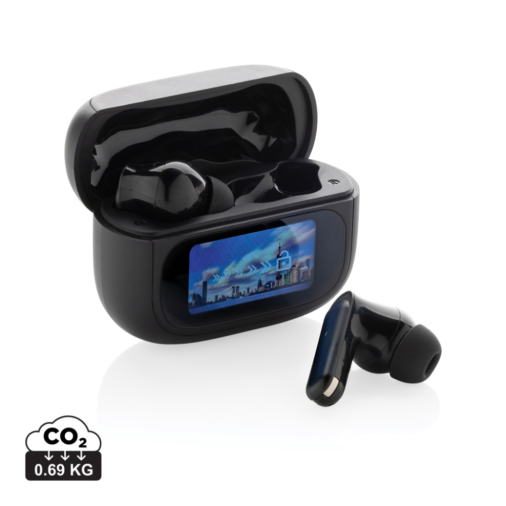 Logo trade corporate gifts picture of: Airtune RCS recycled plastic ANC earbuds with touch screen