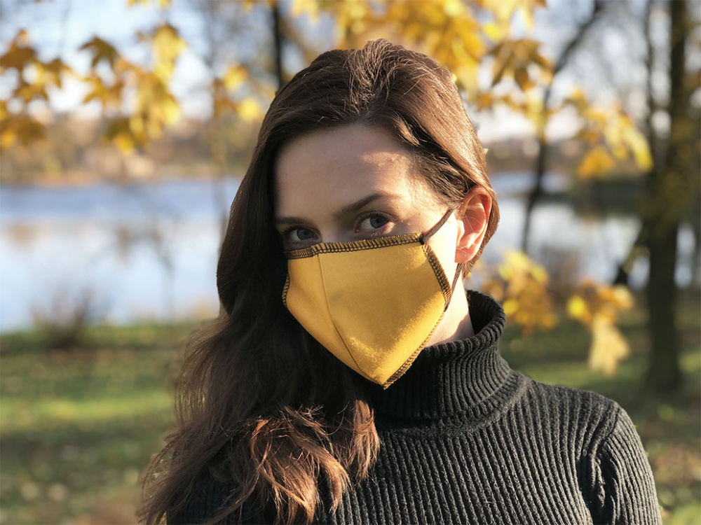 Logotrade advertising product picture of: BLACK-BLACK cotton face mask 140116500