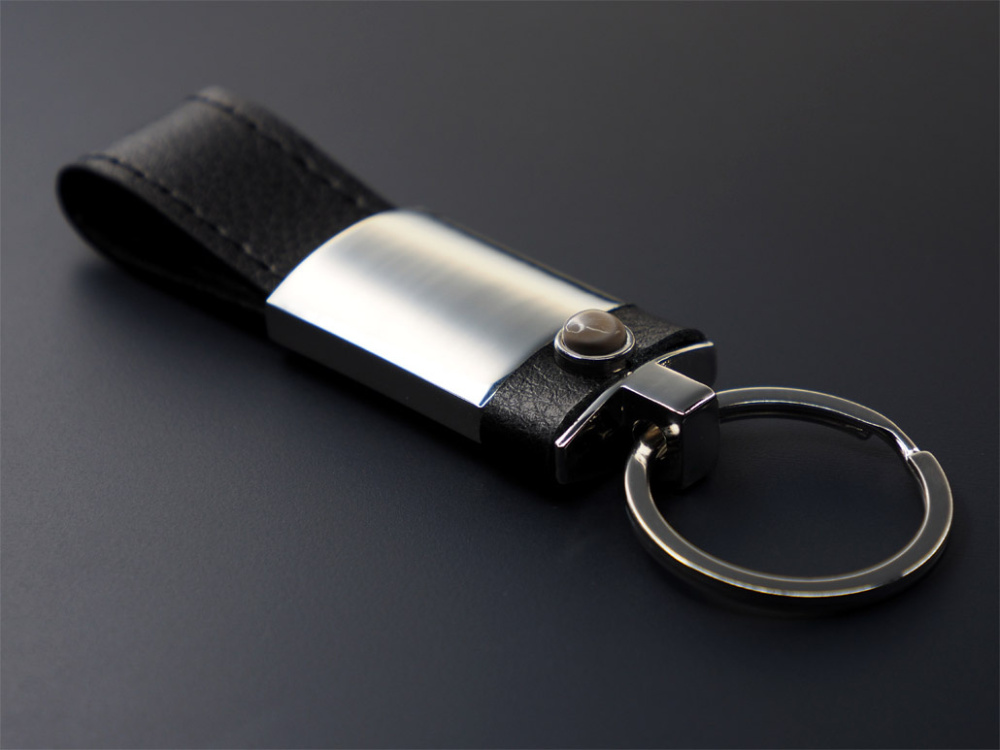 Logotrade advertising product picture of: Striped Flint Keyring 1292095