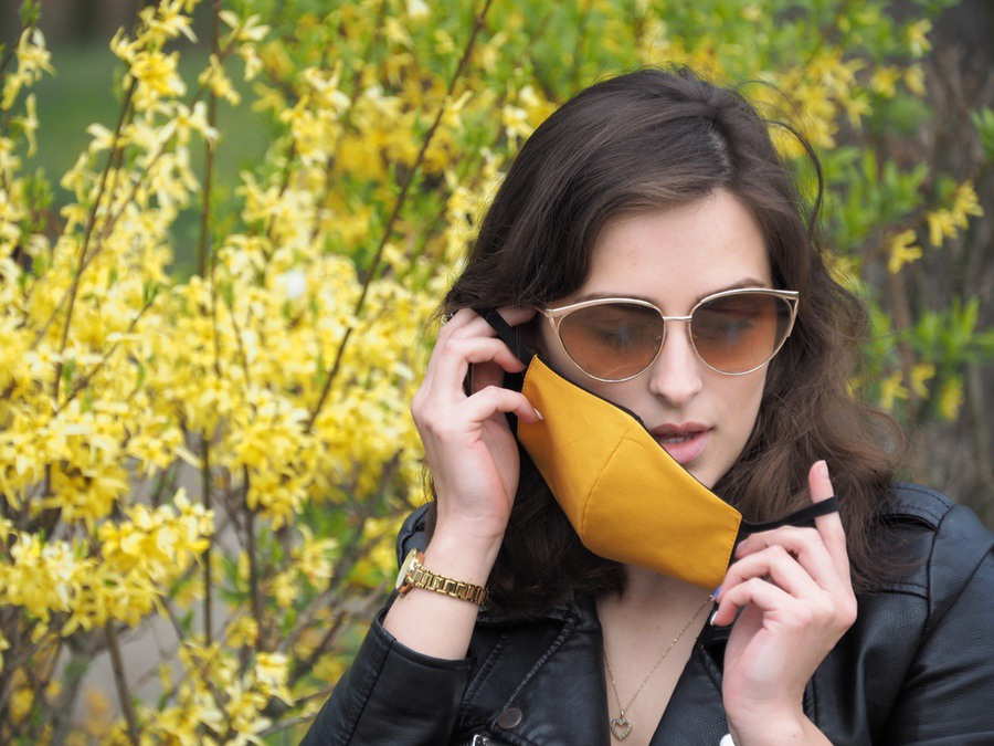 Logotrade promotional gift picture of: VENUS PRO cotton face mask with a pocket an HEPA filter 1378165