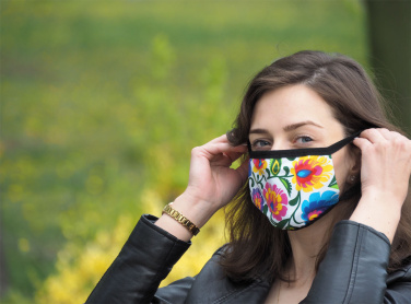 Logo trade promotional merchandise photo of: MARS PRO cotton mask (size M) with pocket and HEPA filter 1380165