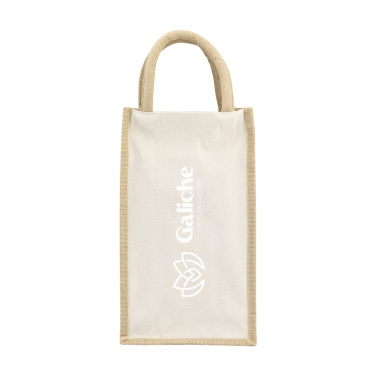 Logotrade promotional merchandise picture of: Jute Canvas Double Wine Bag