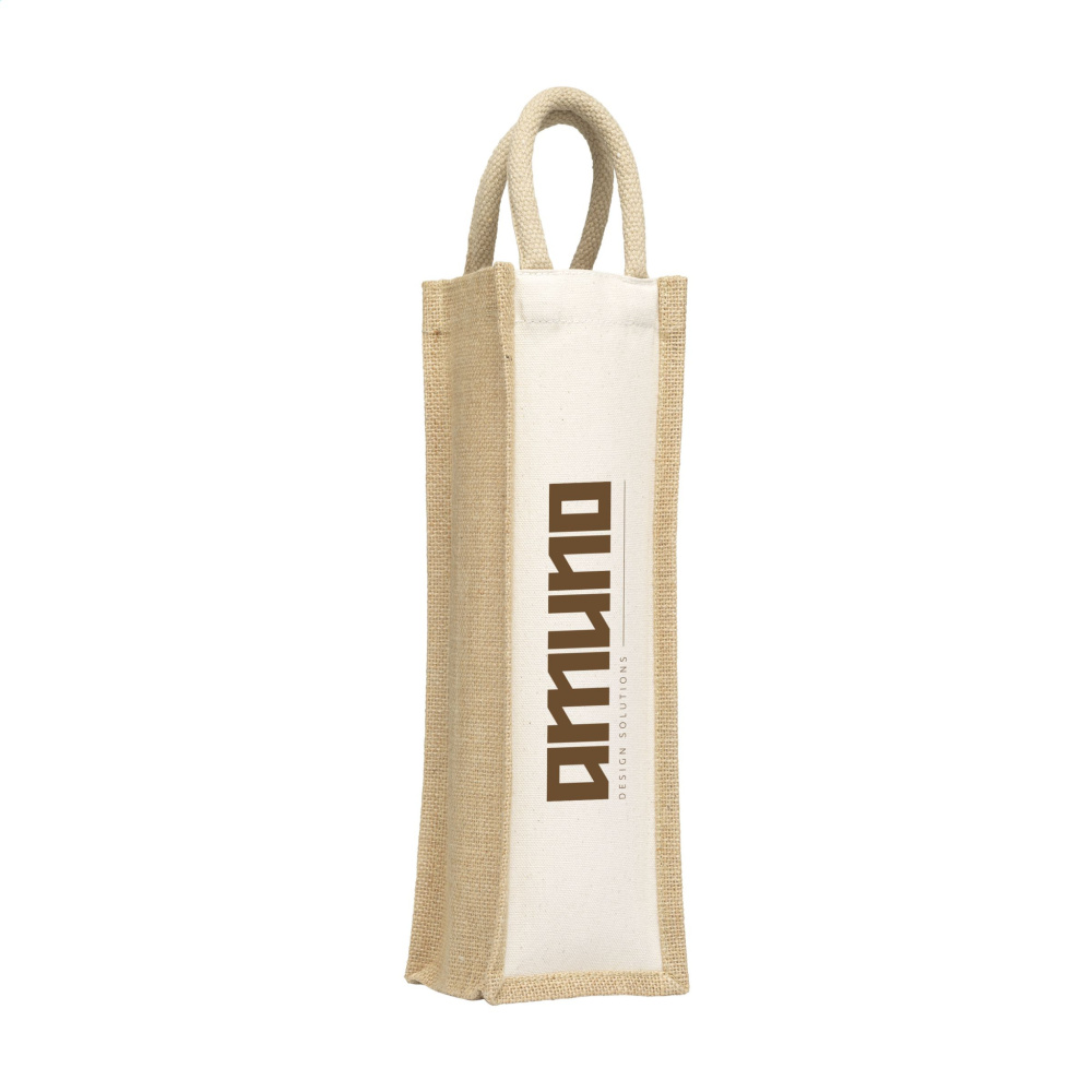 Logotrade promotional giveaway picture of: Jute Canvas Wine Bag