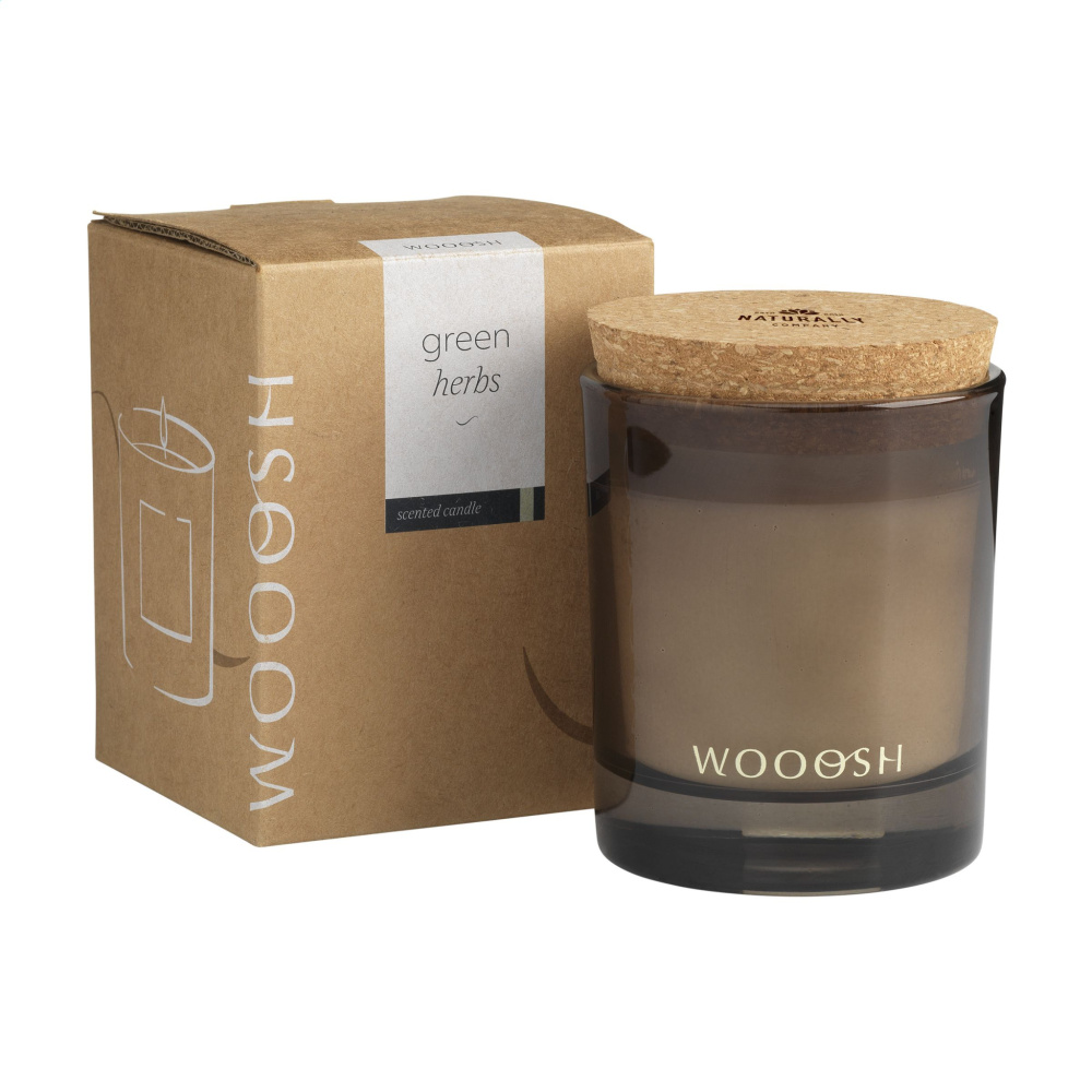 Logo trade promotional giveaways image of: Wooosh Scented Candle Green Herbs