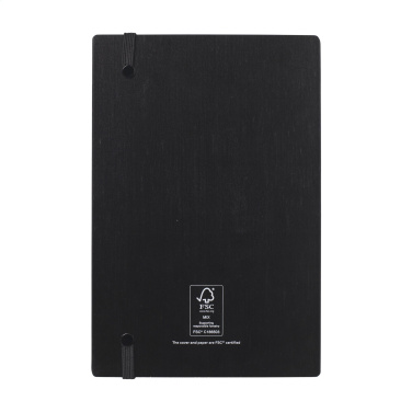 Logotrade promotional item picture of: Bamboo Journal Naked Spine Paper Notebook Black A5