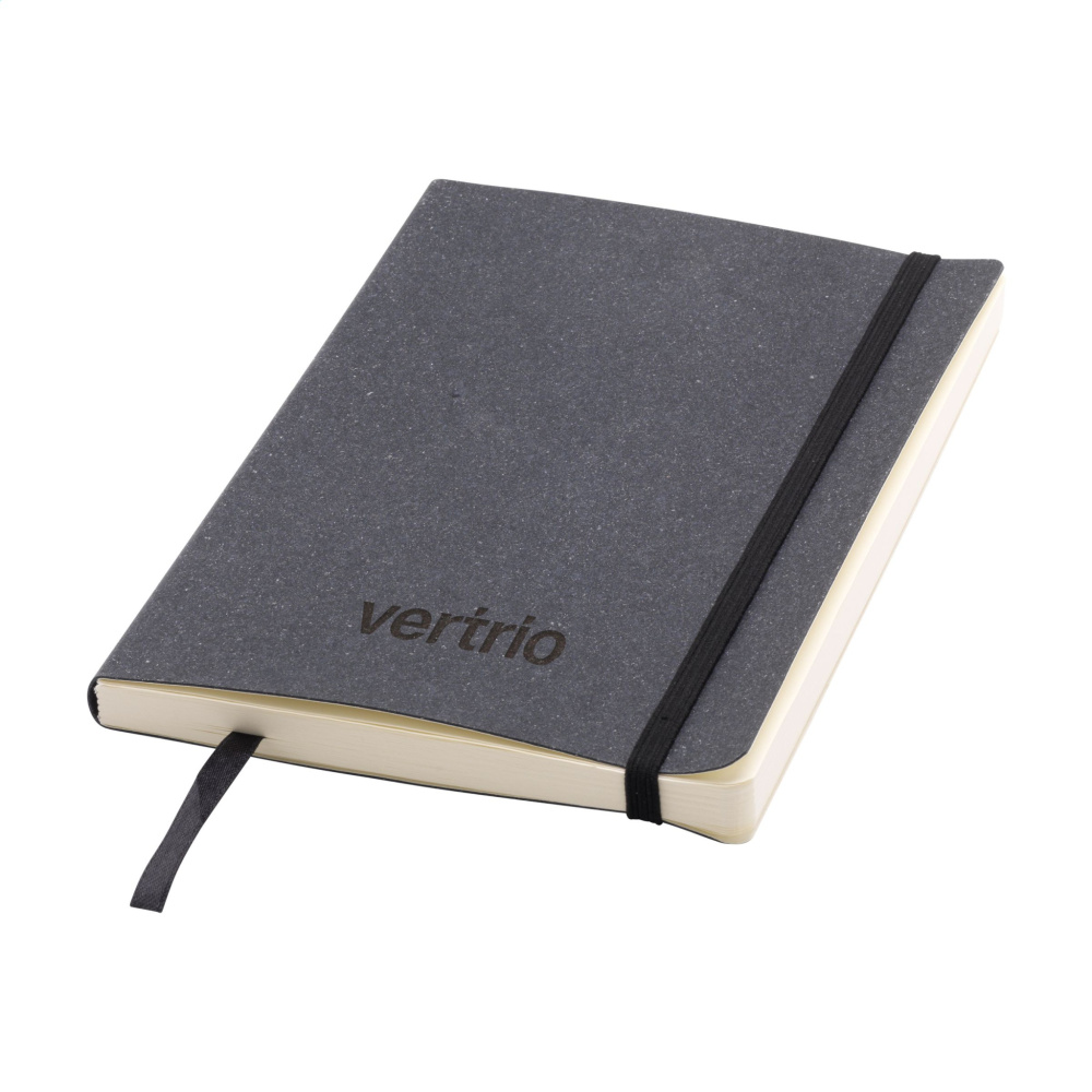Logo trade business gifts image of: Monti Recycled Leather - Paper Notebook A5