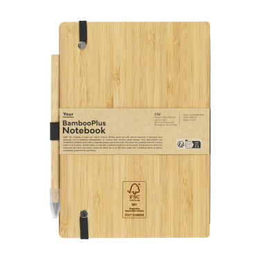 Logo trade corporate gifts picture of: BambooPlus Paper Notebook A5 - Inkless Pen