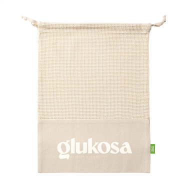 Logo trade promotional merchandise photo of: Natura Organic GOTS Mesh Bag (120 g/m²) fruit bag