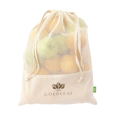 Logotrade promotional merchandise picture of: Natura Organic GOTS Mesh Bag (120 g/m²) fruit bag
