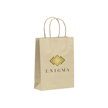 Logo trade promotional gifts picture of: Leaf It Bag recycled grass paper (120 g/m²) M