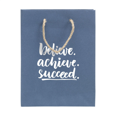 Logo trade business gifts image of: Leaf It Bag recycled with jeans fibres (180 g/m²) S