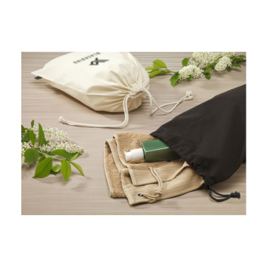 Logotrade corporate gift picture of: Gift Pouch Natural GRS Recycled Cotton (150 g/m²) L