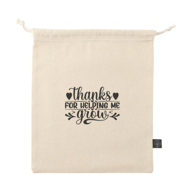 Logotrade promotional item image of: Gift Pouch Natural GRS Recycled Cotton (150 g/m²) M