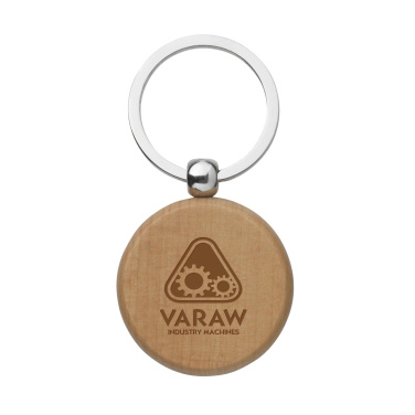 Logo trade promotional item photo of: WoodKey Circle keychain