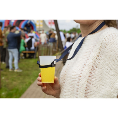 Logotrade promotional item image of: Lanyard Sublimation RPET 1.5 cm with Cup holder