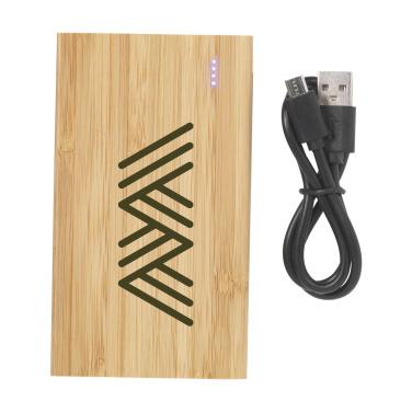 Logo trade corporate gifts picture of: Bamboo 4000 Powerbank external charger